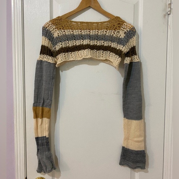 Lewkin XY Stripe Cropped Crochet Top - Picture 9 of 9